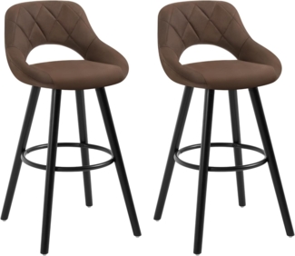 Woltu Barhocker (2 St), Barstuhl Tresenhocker mit Lehne und Fußstütze