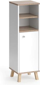 Vicco Midischrank Badschrank Badregal Senyo Sonoma/Weiß 2 Fächer Badmöbel