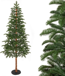 Yorbay Künstlicher Weihnachtsbaum 180cm Weihnachten Baum mit Scheibenbasis & Simulierter Baumstamm, Tanne, Naturgetreuer PE Schmaler Tannenbaum für Heim Geschäft Weihnachtsdeko