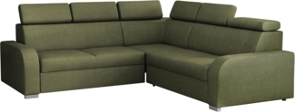 Ecksofa Apollo 2rR2p mit Schlaffunktion und Bettkasten, L-Form, Einstellbare Kopfstützen (Farbe: Crown 11)