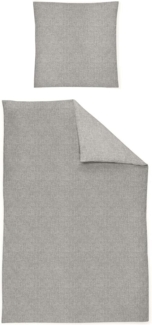 Irisette Mink Flausch Cotton Bettwäsche 155x220 uni Melange silber 8835-11