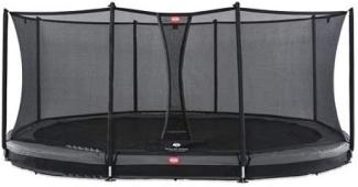 BERG Trampolin InGround oval 520x345 cm grau mit Sicherheitsnetz Comfort Grand Favorit