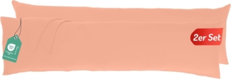 Livessa Seitenschläferkissen Bezug 40x145 (2er Set) - Verdeckter Reißverschluss an der Langen Seite,%100 Baumwolle Jersey Stoff, Oeko-Tex Zertifiziert, Ultra weich und atmungsaktiv