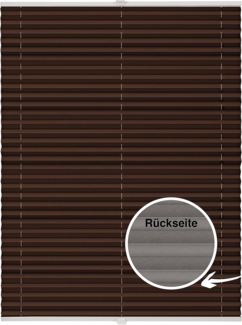 ondeco Plissee Thermo für Fenster innen, Montage in Glasleiste mit Spannschuh, Sonnenschutz-Rollo, Lichtschutz und blickdicht, leichte Verdunkelung, Dunkelbraun, B): 51-60 cm, H): 151-200 cm