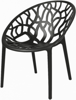 BURI Susanne Design Gartenstuhl 80cm Stapelstuhl wetterfest - Kunststoff Balkonstuhl modern in schwarz oder weiß, bis 150kg Belastbarkeit