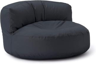 Lumaland Outdoor Sitzsack-Lounge, Rundes Sitzsack-Sofa für draußen, 320l Füllung, 90x50 cm, Stahlgrau