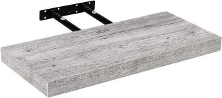 STILISTA® Wandregal Volato, freischwebend, Stärke 3,8cm, schadstoffgeprüft, Holzdekor-weiß Rustikal, 110 cm
