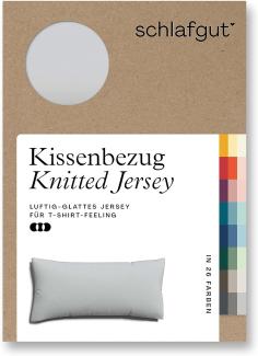 Schlafgut Kissenbezug Knitted Jersey aus Bio-Baumwolle mit Elasthan, bügelfrei, (1 Stück), besonders fein gestrickt, Kissenhülle mit farbigem Reißverschluss