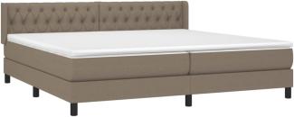 Boxspringbett mit Matratze Stoff Taupe 200x200 cm, Härtegrad: H2 [3129981]