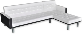 vidaXL Schlafsofa in L-Form Kunstleder Weiß und Schwarz 244333