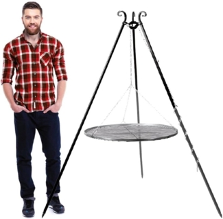 CookKing Stahl Schwenkgrill | Dreibein + Kettenset