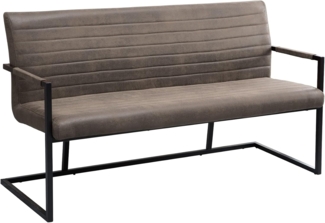 riess-ambiente Sitzbank LOFT 160cm taupe / schwarz (Einzelartikel, 1-St), Esszimmer · Microfaser · Metall · Industrial
