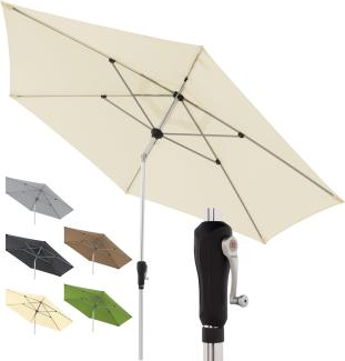 Doppler Sonnenschirm SL-AZ Auto Tilt 330 cm Natur I Gartenschirm knickbar I Kurbelschirm mit UV-Schutz 80+ I Kurbelschirm aus Aluminium I regenabweisendes Polyester-Schirmdach