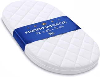 Babymatratze Kinderwagen Matratze 72x33cm - Stubenwagen Matratze oval Beistellbett, Totsy Baby