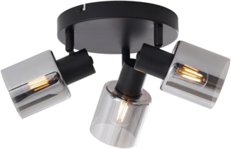 Qazqa LED Aufbaustrahler Cilin, ohne Leuchtmittel, E14, Schwarz, Modern, Metall, 1-flammig