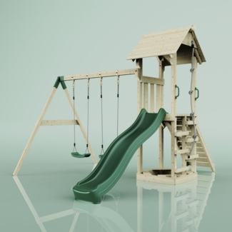 PolarPlay Spielturm Vimmerby aus Holz in Grün