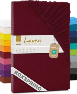Lavea Spannbettlaken Maya, in Gr. 60x140, 90x200, 120x200, 140x200, 180x200 oder 200x220 cm, Baumwolle, Gummizug: rundum, (1 Stück), Jersey Spannbetttuch für Topper, Boxspring- und Wasserbetten
