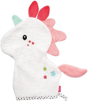 Fehn 057270 Waschhandschuh Einhorn / Waschlappen mit Tiermotiv für fröhlichen Badespaß, für Babys und Kinder ab 0+ Monaten