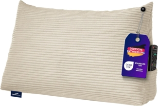 Traumnacht Cozy Rückenkissen, Lesekissen, 70x40 cm, beige, Abnehmbarer,waschbarer Bezug aus gemütlichem Kord, praktisches Seitenfach, Öko-Tex Zertifiziert, produziert nach deutschem Qualitätsstandard