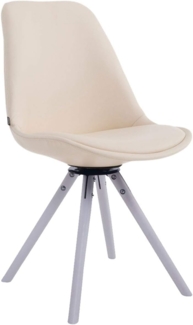 Besucherstuhl Calais Drehbar Weiß Rund, creme
