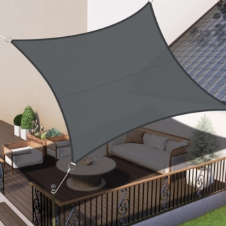 LOVE STORY Sonnensegel Wasserdicht 2x2 m Quadrat PES Polyester Sonnenschutz Windschutz Balkon Terrasse 95% UV-Schut,für Balkon Garten,Anthrazit