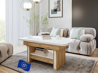 designimpex Couchtisch Design DA-555 Schublade höhenverstellbar ausziehbar Tisch abgerundet