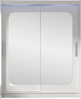 Kleiderschrank Westa XII, mit RGB LED Beleuchtung, Farbe: Weiß / Spiegel