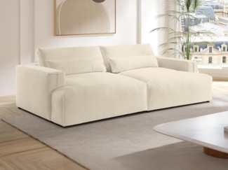 Vente-unique - Sofa 4-Sitzer - tiefe Komfortsitzfläche - Chenille-Stoff - Beige - COLYSA
