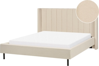 Bett mit Lattenrost VILLETTE 160 x 200 cm Bouclé Beige