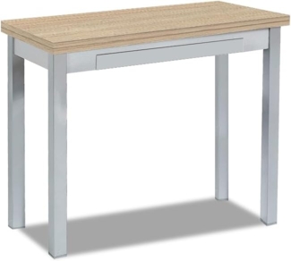 ASTIMESA Buchtyp Küchentisch, Metall, Eiche hell, 80x40 cm