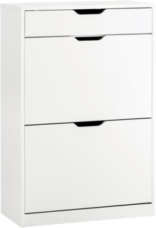 SoBuy Schuhkipper DE-FSR180, Schuhschrank mit 2 Klappen, Schuhkipper schmal Schuhregal Schuhkommode