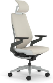 Steelcase Gesture Ergonomischer Bürostuhl mit 360° Armlehnen, 3D-Live Back Lumbalstütze, anpassbarer Kopfstütze Beige