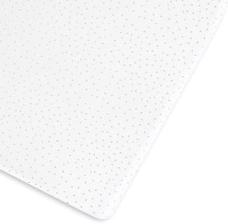 The Little Green Sheep Spannbettlaken Cot Fitted Sheet, Organic Linen & Cotton Blend Sheet fits Cots & Cot Beds 60x120 cm – 70x140 cm, White with Rice Print