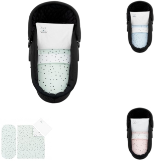 Kikkaboo Kinderwagen Bettwäsche-Set Bär 6tlg Decke 80x60 Kissen 35x26 Laken grün