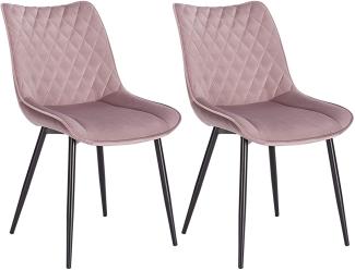 2er-Set Küchenstühle aus Samt Modell Alois rosa