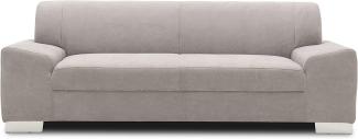 DOMO Collection Sofa Alisson, 3er Couch, 3-Sitzer, 3er Garnitur, 199x83x75 cm, Polstergarnitur in hellgrau