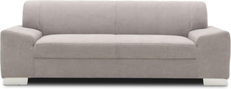 DOMO Collection Sofa Alisson, 3er Couch, 3-Sitzer, 3er Garnitur, 199 x 83 x 75 cm, Polstergarnitur in hellgrau
