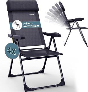 Casaria Gartenstuhl, Klappbar 4er Set 7-fach Verstellbar Alu mit hoher Rückenlehne