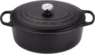 Le Creuset Bräter 'Signature' , Gusseisen , Oval, für alle Herdarten und Induktion geeignet, Schwarz, 35,0 cm