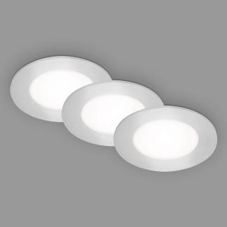 Di-Ka LED Einbauleuchte Slank 3er Set chrom-matt Ø 8,5 cm 3W, neutralweiß