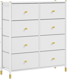 YITAHOME Kommode,komodenschrank für Schlafzimmer, 8 Schubladen aus Stoff mit Griffen,Kommode Weiß mit Schubladen