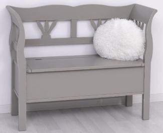 Casa Padrino Landhausstil Sitzbank Antik Grau 117 x 48 x H. 92 cm - Massivholz Bank mit Stauraum - Massivholz Möbel - Landhausstil Möbel - Landhausstil Einrichtung