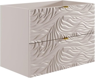 Vente-unique - Badezimmermöbel hängend strukturiert - Beige - 80 cm - RINAREL