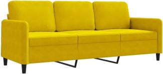 vidaXL 3-Sitzer-Sofa Gelb 180 cm Samt