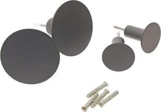 Blomus PONTO Set 4 Wandhaken, Haken, Garderobenhaken, Polystone, gunmetal, 65800