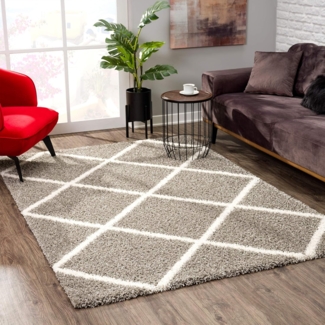 Sanat Hochflor-Teppich Madrid, rechteckig, Höhe: 30 mm, Wohnzimmer, Langflor, Shaggy Teppich