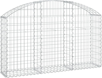 vidaXL Gabione mit Hochbogen 150x30x80/100 cm Verzinktes Eisen 153444