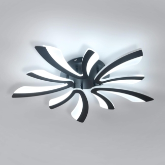 Comely LED Deckenleuchte, 50W 5625LM LED Deckenlampe Moderne Beleuchtung für Wohnzimmer Schlafzimmer, 72cm, 6500K Kaltes Weißes Licht, Schwarz