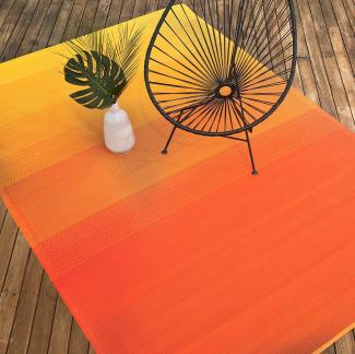 Fab Hab Outdoorteppich Big Sur Sunset aus recyceltem Plastik gelb/orange wetterfest verschiedene Grö 150x240 cm
