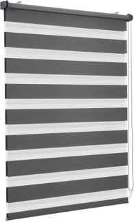 Sekey Doppelrollo Klemmfix ohne Bohren für Fenster, Doppelrollo 80 cm breit, Duo Rollo Jalousie Sonnenschutz, 80x150 cm, Dunkelgrau